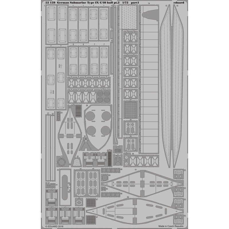 German Submarine Type IX C/40 hull pt. 2 (designed to be used with Revell kits)