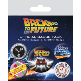 Back to the Future Pin Badges 5-Pack DeLorean 