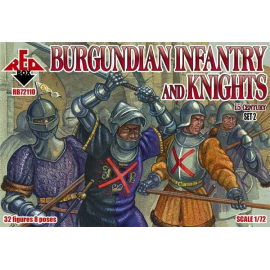 Burgundian infantry and knights (2 set). 15 century Figure