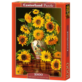 Puzzle Sunflowers in a Peacock Vase 