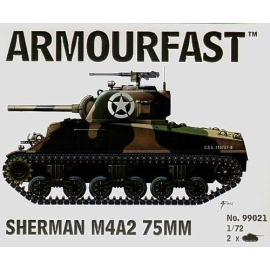 M4A2 Sherman 75mm: Pack includes 2 snap together tank kits Model kit