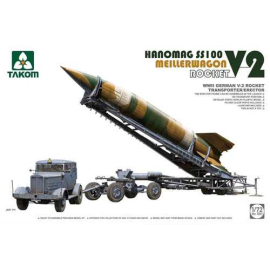 V-2 rocket + Meillerwagen transport + Hanomag SS-100. Launcher included • assemble in launch or transport position • PE parts. M