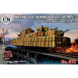 MBV-2 motorized armored railcar with 76,2-mm tank guns L-11 Model kit