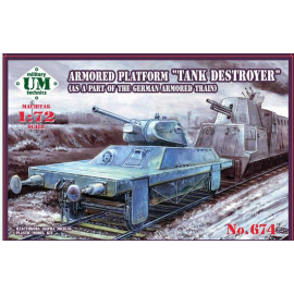 Armored platform "Tank destroyer" (as part of the German armored train) Length, mm: 90The kit includes:4 frames with details2 re