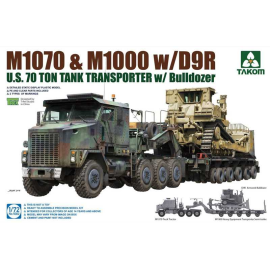 M1070 & M1000 with D9RUS Army 70 Ton Tank Transporter & Bulldozer comprising M1070 8x8 Truck Tractor, M1000 Heavy Equipment Tran
