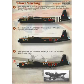 Decals Short Stirling 1. Short Stirling Mk.lV lK171:WES 'Shooting Stars' of No. 295 Squadron, Rivenhall, The personal aircraft G