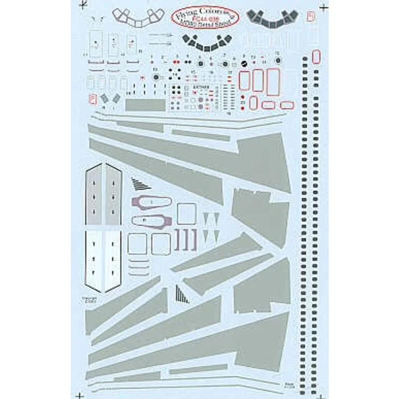 MD-80 Detail sheet. Inc windows doors inspar panels etc (designed to be assembled with model kits from Minicraft and Revell)