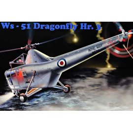 Westland WS-51 Dragonfly Hr.3 The set includes:4 sprues with parts1 decal (sticker)2 frames of transparent plastic (canopy)1 mas