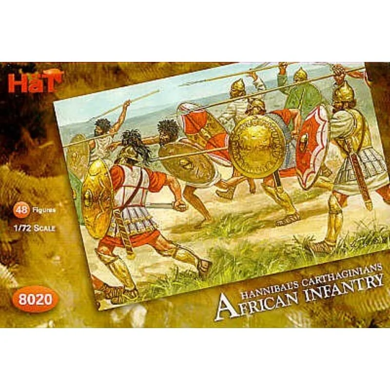 Carthaginian African Infantry. 48 figures: 24 heavy African infantry 12 light African infantry 12 Numidian Infantry.