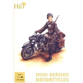 German Zundapp Motorcycles WWII. 6 bikes 15 riders. 6 standing figures. (ex HAT99011)