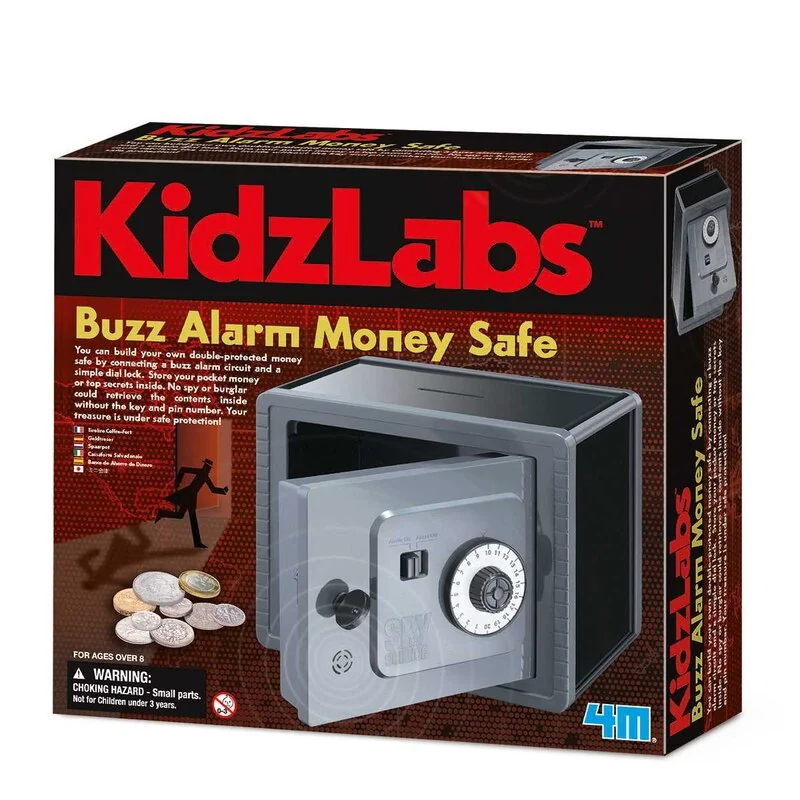 Spy science / piggy bank safe with alarm