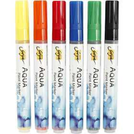 SOLO GOYA Aqua Paint Marker, asstd. colours, 6pcs Watercolour Painting