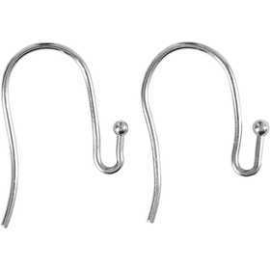 French Ear Wires, L: 21 mm, thickness 0.7 mm, silver-plated, 6pcs Jewelry store