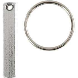Key Chain Kit, size 40x5 mm, 6pcs Art Metal