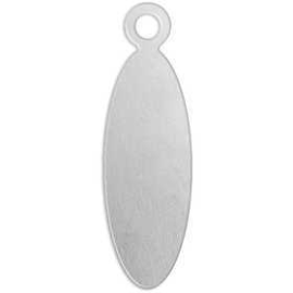 Metal Tag, size 20x5 mm, thickness 1.3 mm, aluminum, Oval, 20pcs, hole size 1.9 mm Jewelry store