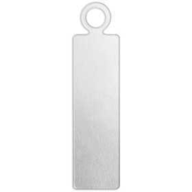 Metal Tag, size 20x5 mm, thickness 1.3 mm, aluminum, Rectangle, 20pcs, hole size 1.9 mm Jewelry store
