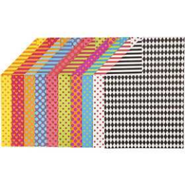 Patterned Card, A4 210x297 mm, 250 g, asstd colours, 20mixed sheets Various papers
