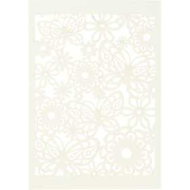 Lace Patterned cardboard, off-white, sheet 10.5x15 cm, 200 g, 10pcs Various papers