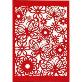 Lace Patterned cardboard, red, sheet 10.5x15 cm, 200 g, 10pcs Various papers
