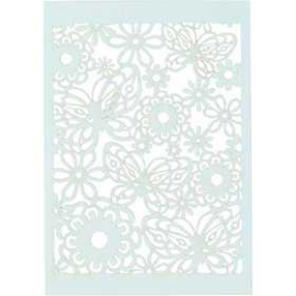 Lace Patterned cardboard, light blue, sheet 10.5x15 cm, 200 g, 10pcs Various papers