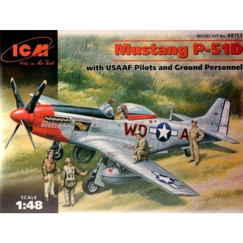 North American P-51D Mustang with USAF Pilots and Ground Personnel