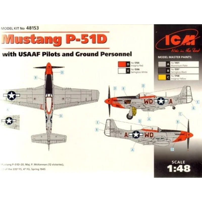 North American P-51D Mustang with USAF Pilots and Ground Personnel