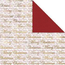 Designpaper, sheet 30.5x30.5 cm, 180 g, gold, Merry Christmas and dots, 3sheets Various papers