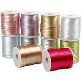 Satin Cord Assortment, thickness 2 mm, pastel colours, 10x50m 