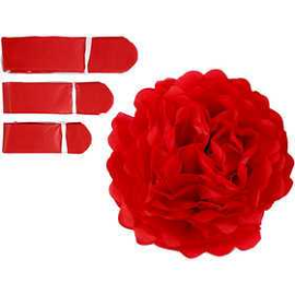 Tissue Pompons, red, D: 20+24+30 cm, 16 g, 3pcs Various papers