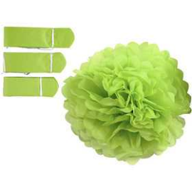 Tissue Pompons, lime green, D: 20+24+30 cm, 16 g, 3pcs Various papers