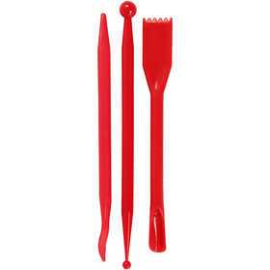 Modelling Tool, L: 14.5 cm, red, 3pcs Cooking
