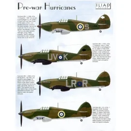 Hawker Hurricane Mk.I (4) Pre-war aircraft. L1568/S 73Squadron 1938 L1975 UV-K 17Squadron 1939 315 1Squadron RCAF 1939 all with 