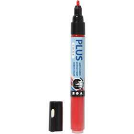Plus Color Marker, line width: 1-2 mm, L: 14.5 cm, crimson red, 1pc Various pencils and markers