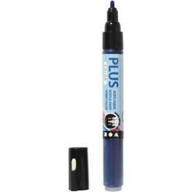 Plus Color Marker, line width: 1-2 mm, L: 14.5 cm, navy blue, 1pc Various pencils and markers