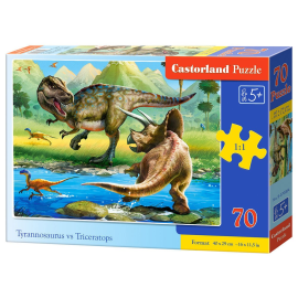 Tyrannosaurus vs Triceratops, Puzzle 70 Teile 