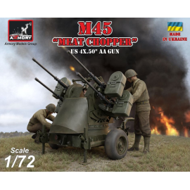 M45 Quadmount, U.S. WWII 4x 12.7mm M2HB Turret on M20 trailer Model kit