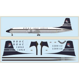 Canadair CL-44 - BOAC cargo service includes a silk-screened decal. Model kit