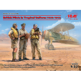 British Pilots in Tropical Uniform (1939-1943) (3 figures) (100% new molds) 