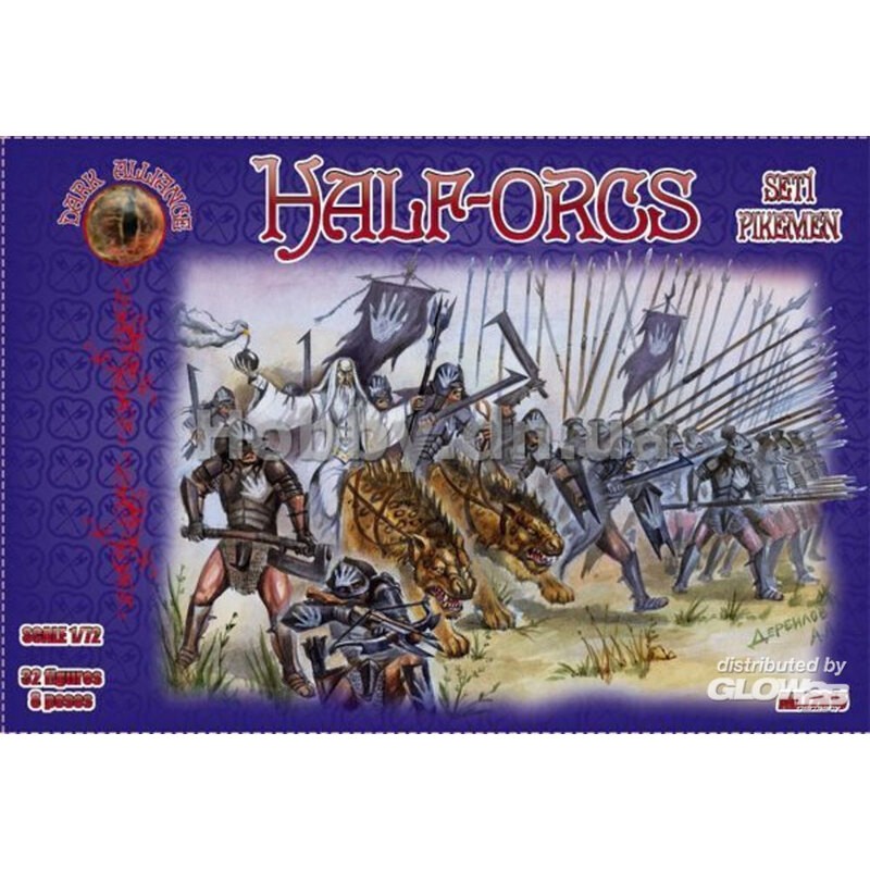 Half-Orcs pikemen, set 1 Figures for figurine game/Figurines for role-playing game