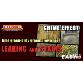 Leaking and stains lime-dirty-brown gree 