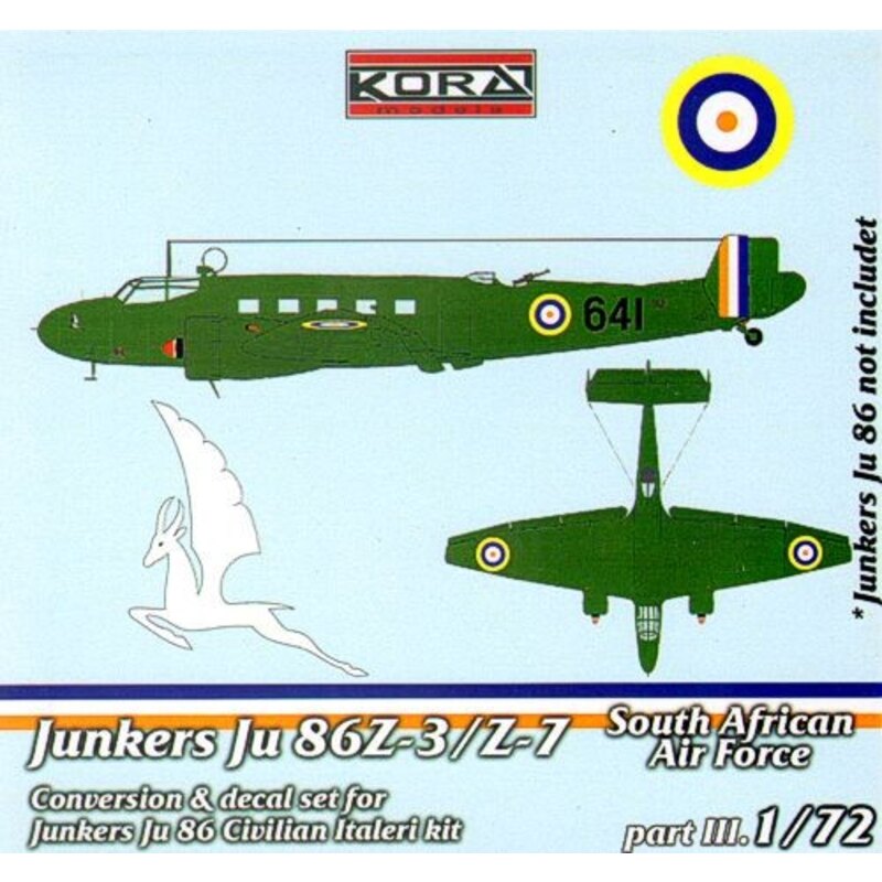 Junkers Ju 86Z-3/z-7 Soutj African Air Force part III (designed to be assembled with model kits from Italeri)