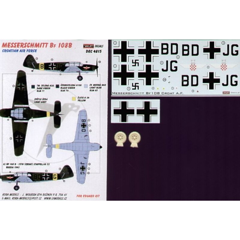 Messerschmitt Bf 108B (Croatian Air Force) with wheels (designed to be assembled with model kits from Eduard)