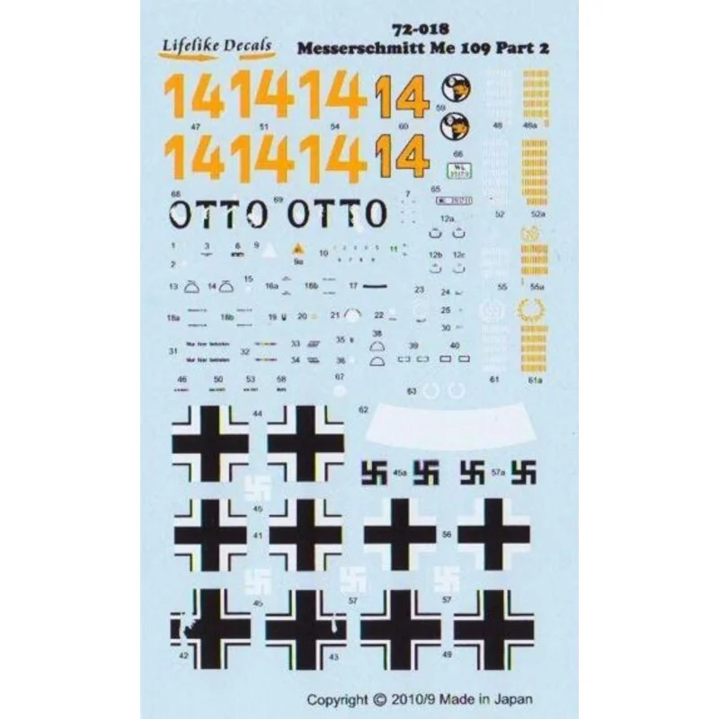 Messerschmitt Bf 109F-4 Tropical. H.J.Marseille special. Includes decals for his Kubelwagen ′Otto′ and 4 ′Yellow 14′ aircraft. W