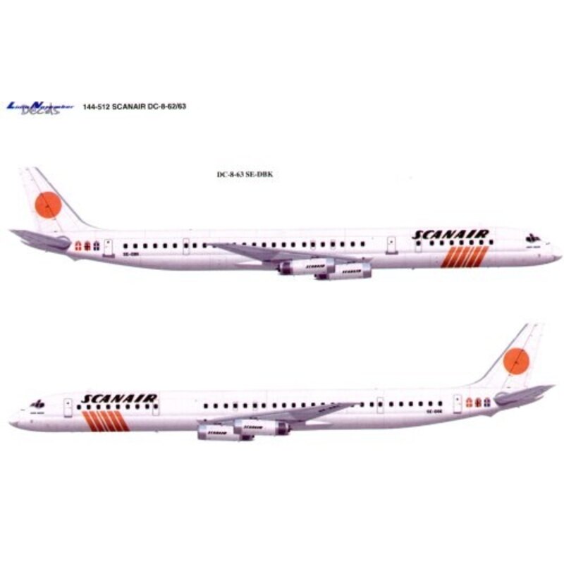 Douglas DC-8-62/63 SCANAIR Old and New schemes. One scheme needs LN44504 to complete