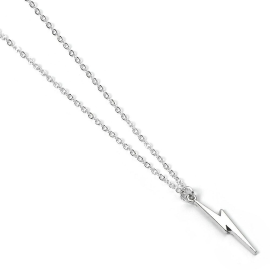 Harry Potter Lightning Bolt Pendant and Necklace (Silver Plated) 