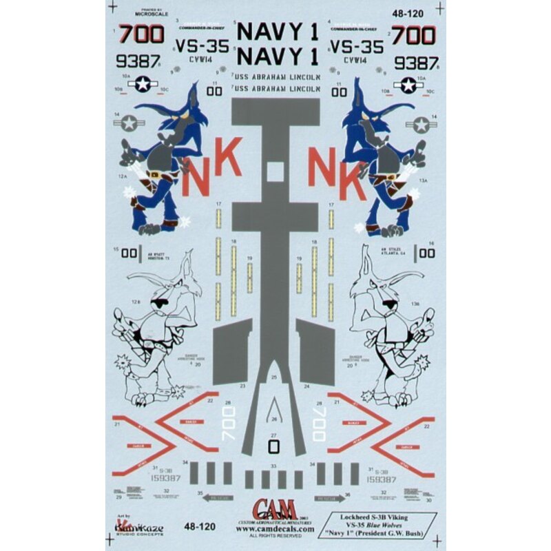 Lockheed S-3B Viking (1) 159387 NK/700 VS-35 USS Abraham Lincoln NAVY 1 as used by President George W. Bush for first deck landi