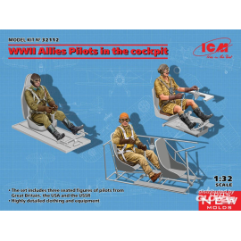 WWII Allies Pilots in the cockpit (British,Amarican,Soviet)(100%new molds) Model kit