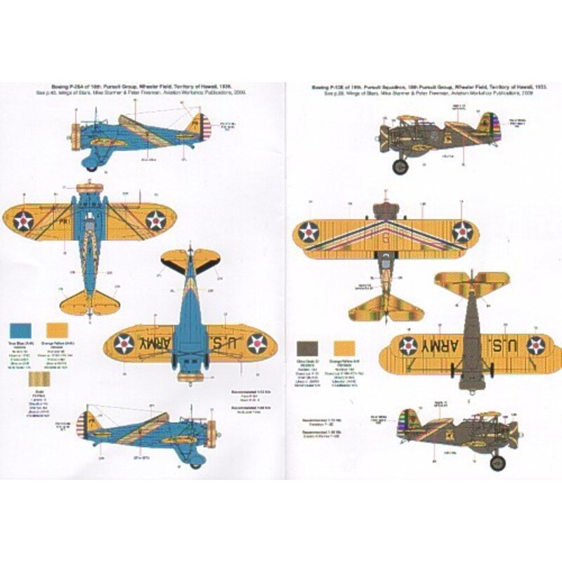 Wings Of Stars Part I. Boeing P-26A/C Peashooter of 18th Pursuit Group Hawaii 1939 Boeing P-21E of 19th Pursuit Squadron Hawaii 