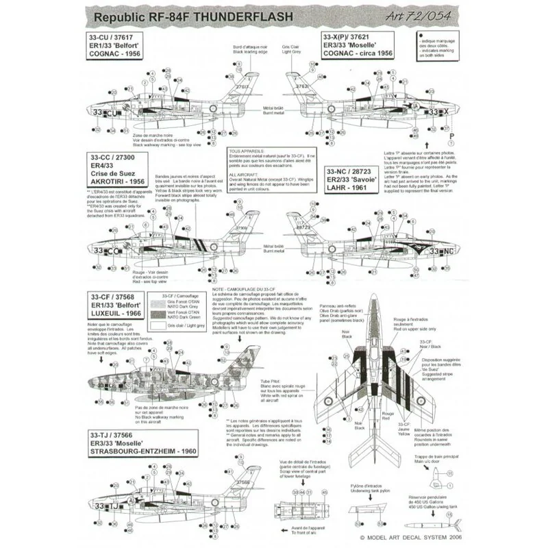 Fairey Firefly FR.1: (post-war part 1) 767NAS & 827NAS Royal Navy. Republic RF-84F Thunderflash ER1/33 ′Belfort′ ER2/33 ′Savoie′