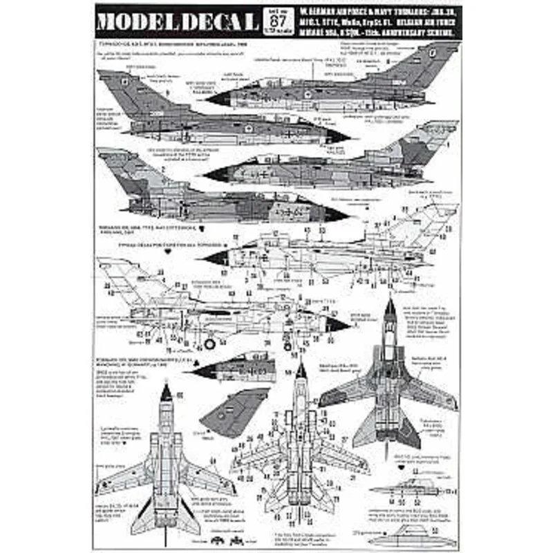 West German Air Force and Navy Panavia Tornado ADS 43+47 MFG.1 Bundesmarine 1985 43+04 TTTE RAF Cottesmore 1981 98+03 Erprobungs